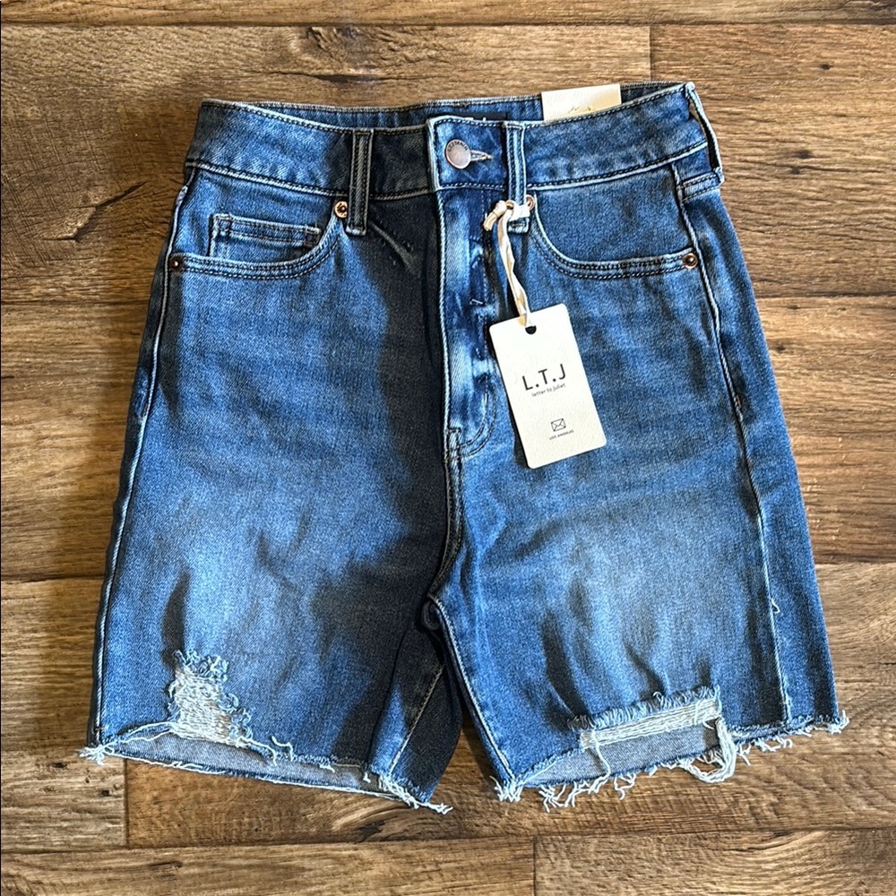 Women's Blue Denim Biker shorts